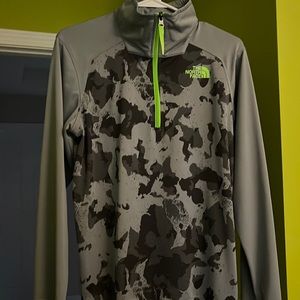 The North Dave Gray camouflage three quarter zip pull over
